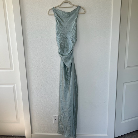 NWT REFORMATION ANAIIS SILK DRESS - AQUAMARINE BLUE